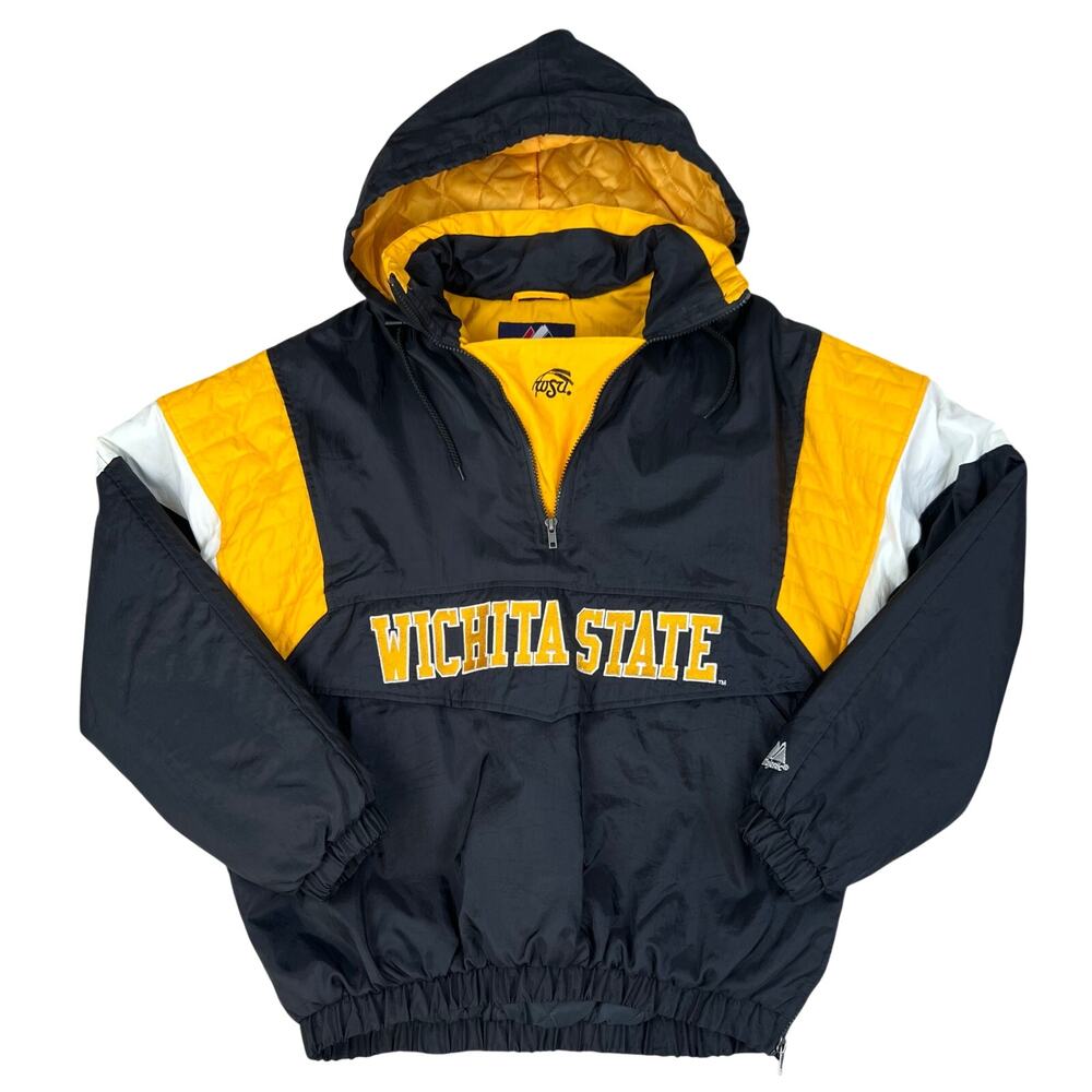 Men's Majestic WSU Shockers Wichita State University 1/2 Zip Puffer Jacket (S)